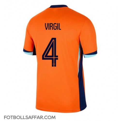 Nederländerna Virgil van Dijk #4 Hemmatröja EM 2024 Kortärmad